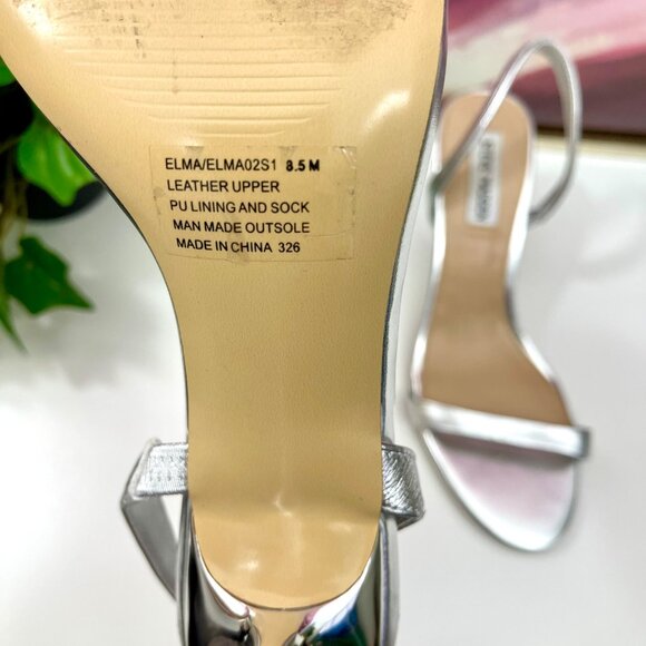 Steve Madden Elma Slingback high Heel Sandal in silver Size 8.5 - Picture 10 of 11
